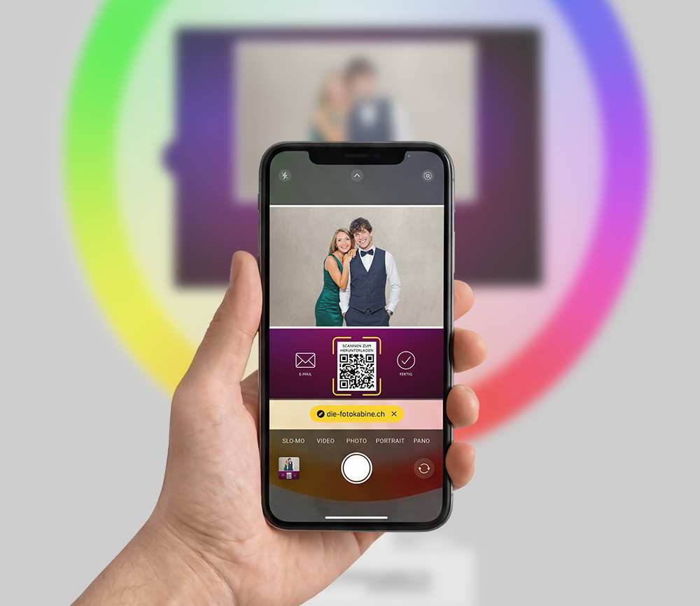 Sharing per QR-Code (Fotobox-Modell: Dolder Pro Rainbow)